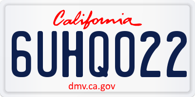 CA license plate 6UHQ022