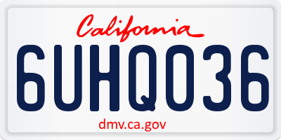 CA license plate 6UHQ036