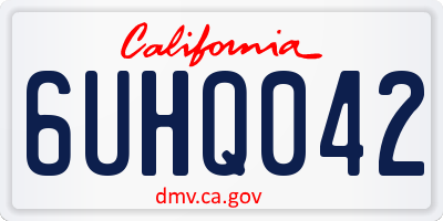 CA license plate 6UHQ042