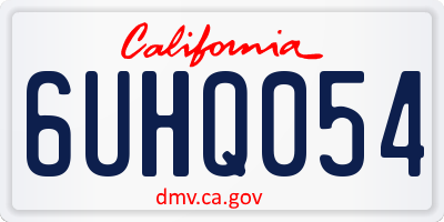 CA license plate 6UHQ054