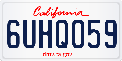 CA license plate 6UHQ059