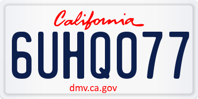 CA license plate 6UHQ077