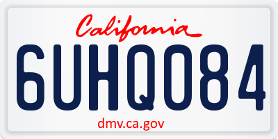 CA license plate 6UHQ084
