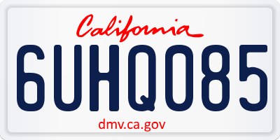 CA license plate 6UHQ085