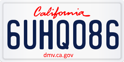 CA license plate 6UHQ086