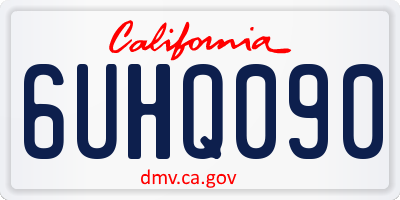 CA license plate 6UHQ090