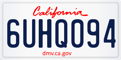 CA license plate 6UHQ094