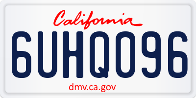 CA license plate 6UHQ096