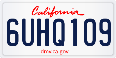 CA license plate 6UHQ109