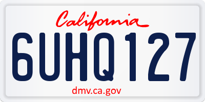 CA license plate 6UHQ127