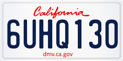 CA license plate 6UHQ130