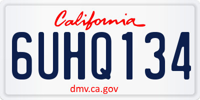 CA license plate 6UHQ134
