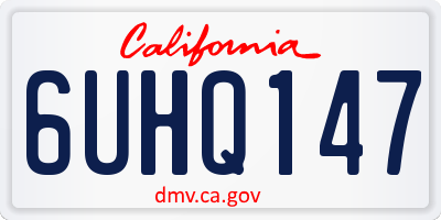 CA license plate 6UHQ147