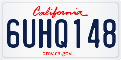 CA license plate 6UHQ148