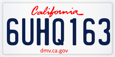 CA license plate 6UHQ163