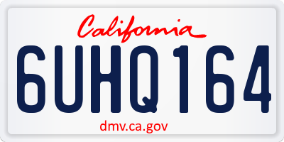 CA license plate 6UHQ164