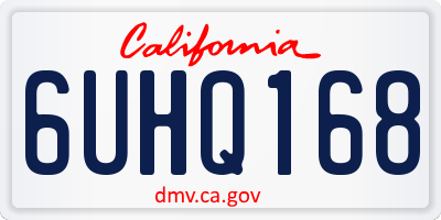 CA license plate 6UHQ168