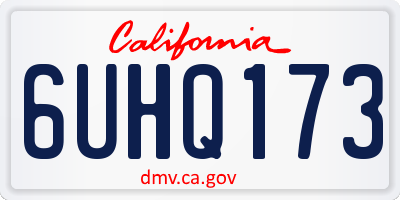 CA license plate 6UHQ173