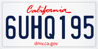 CA license plate 6UHQ195
