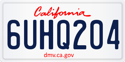 CA license plate 6UHQ204