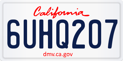 CA license plate 6UHQ207