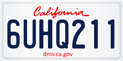 CA license plate 6UHQ211