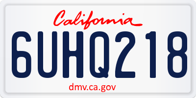 CA license plate 6UHQ218