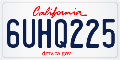 CA license plate 6UHQ225