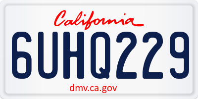 CA license plate 6UHQ229