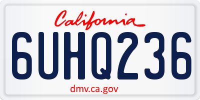 CA license plate 6UHQ236