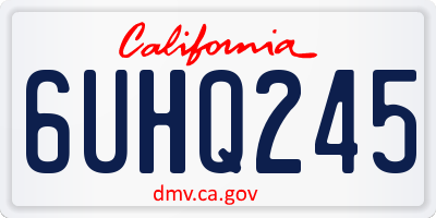 CA license plate 6UHQ245