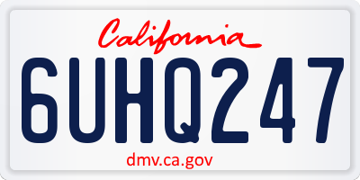 CA license plate 6UHQ247