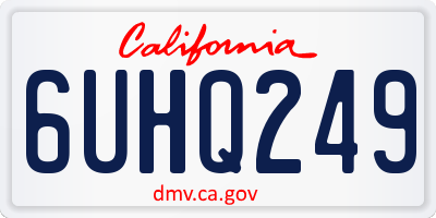 CA license plate 6UHQ249
