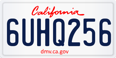 CA license plate 6UHQ256