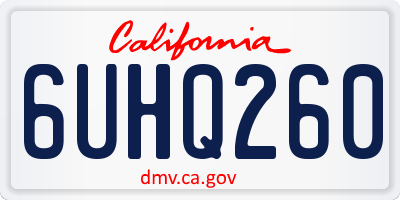 CA license plate 6UHQ260
