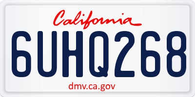 CA license plate 6UHQ268