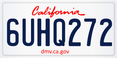 CA license plate 6UHQ272