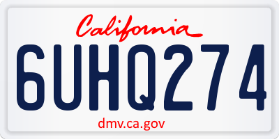 CA license plate 6UHQ274