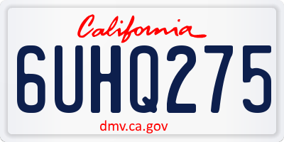 CA license plate 6UHQ275