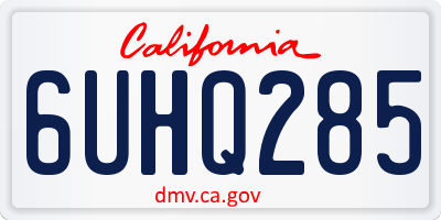 CA license plate 6UHQ285