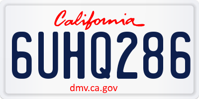 CA license plate 6UHQ286