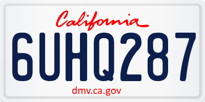 CA license plate 6UHQ287