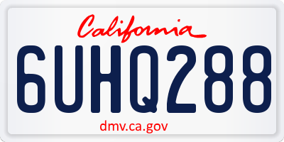 CA license plate 6UHQ288