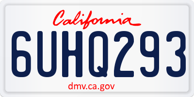 CA license plate 6UHQ293