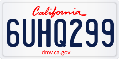 CA license plate 6UHQ299