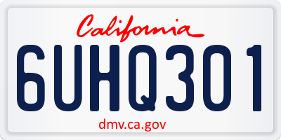CA license plate 6UHQ301