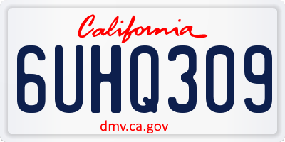 CA license plate 6UHQ309