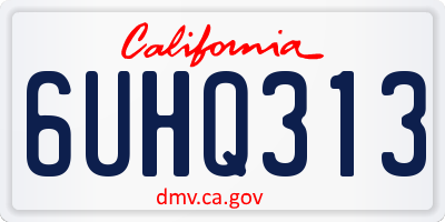 CA license plate 6UHQ313
