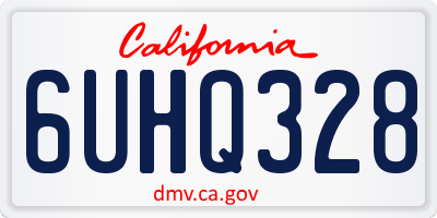 CA license plate 6UHQ328