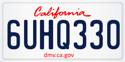 CA license plate 6UHQ330